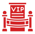 VIP sign with red velvet ropes.