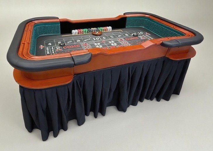 Casino craps table with chips