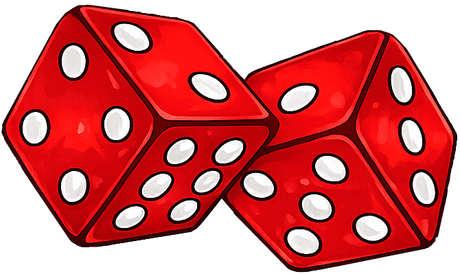 Pair of red gaming dice