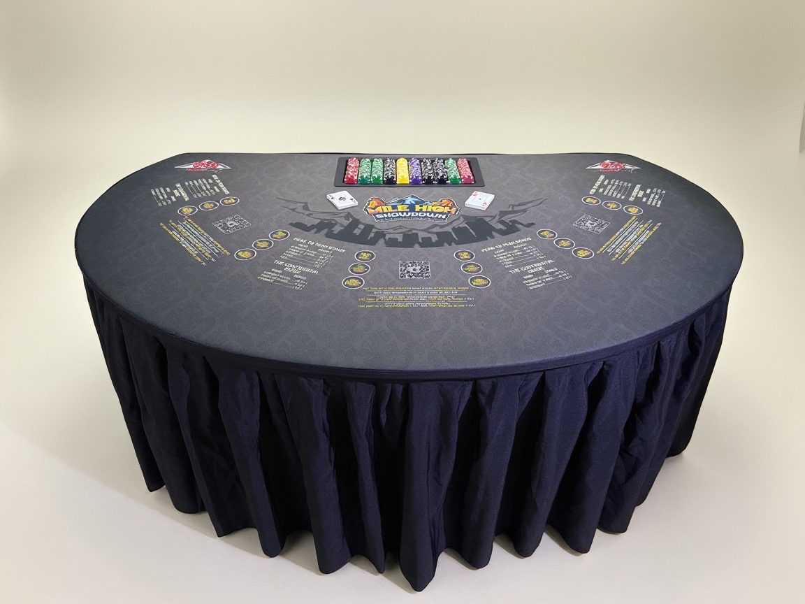 Blackjack table setup with cards