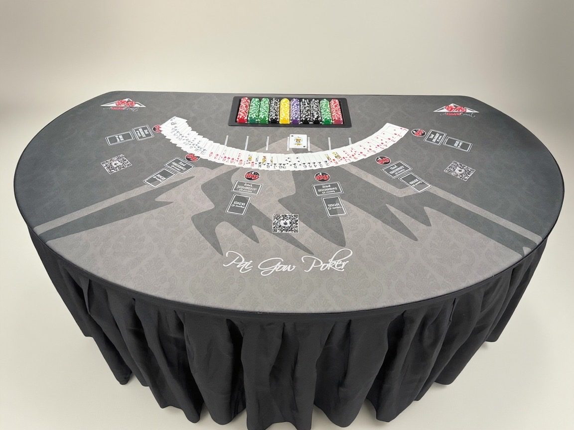 Poker table with cards and chips