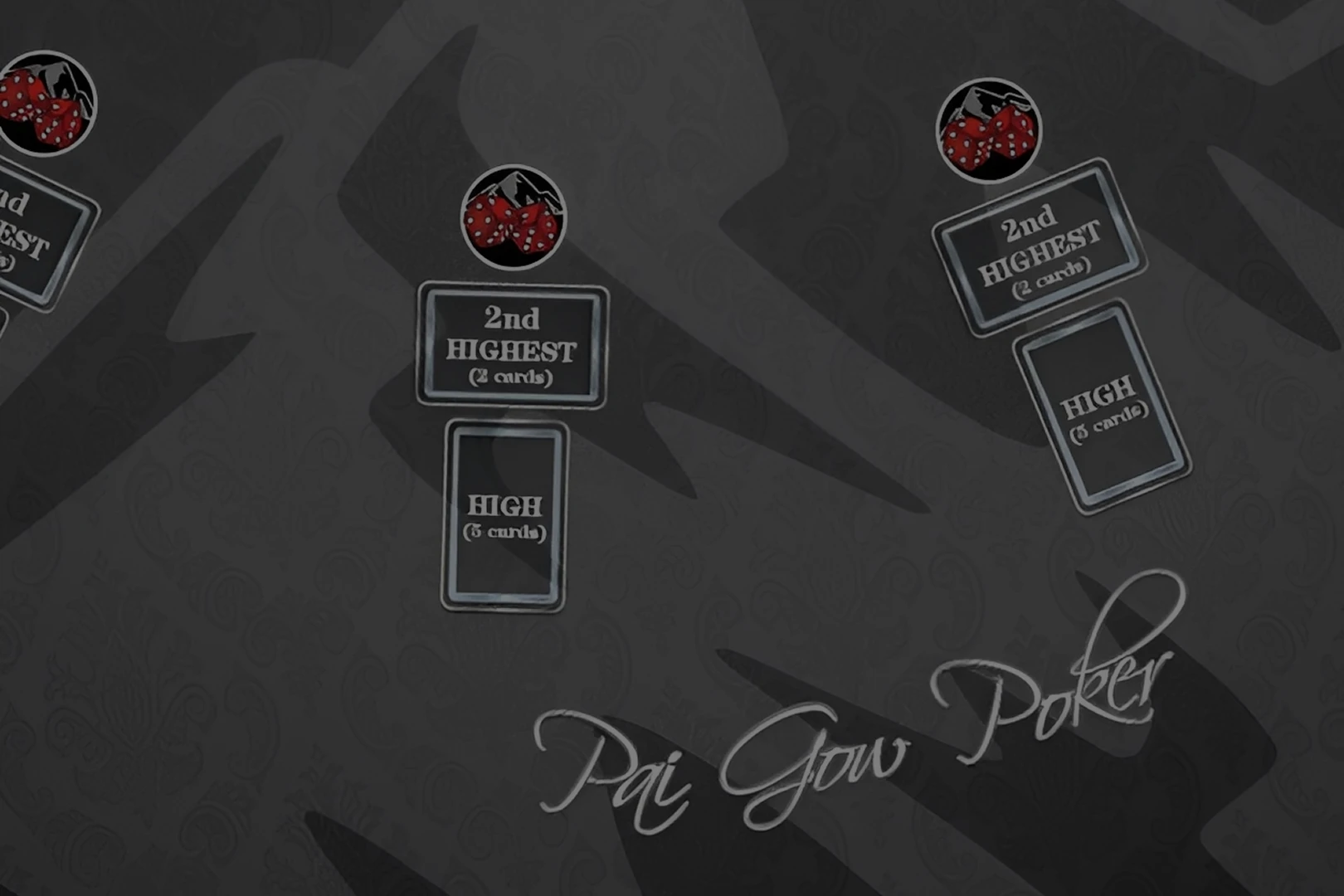 Card positions in Pai Gow Poker