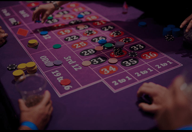 Casino game in progress with chips