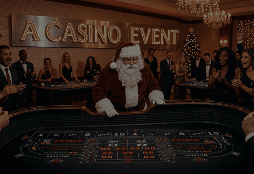 Santa at casino event table